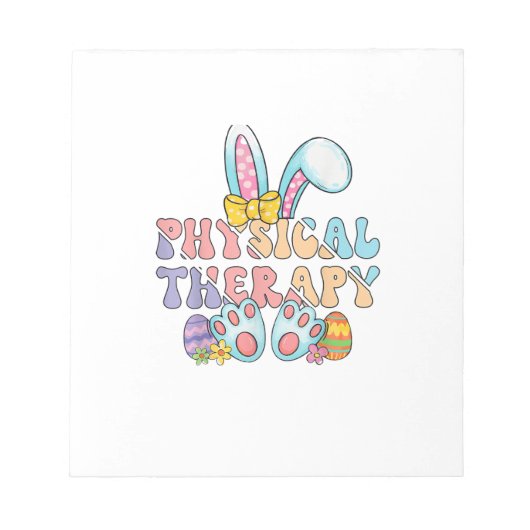 Physical Therapy Happy Easter Bunny Eggs PT Therap ノートパッド (正面)