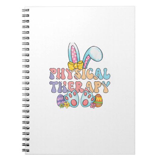 Physical Therapy Happy Easter Bunny Eggs PT Therap ノートブック (正面)