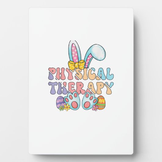 Physical Therapy Happy Easter Bunny Eggs PT Therap フォトプラーク (正面)