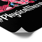 Physical Therapy Love Valentine Day Women Heart Ap ポスター (角)