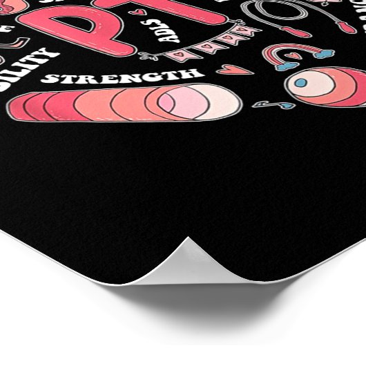 Physical Therapy Pt Valentine Heart Shape Physical ポスター (角)