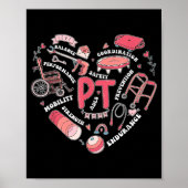 Physical Therapy Pt Valentine Heart Shape Physical ポスター (正面)