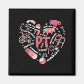 Physical Therapy Pt Valentine Heart Shape Physical マグネット (正面)