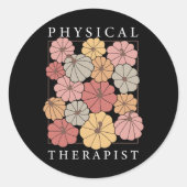 Physical Therapy Pumpkin Fall Pt Therapist Thanksg ラウンドシール (正面)