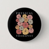 Physical Therapy Pumpkin Fall Pt Therapist Thanksg 缶バッジ (正面)