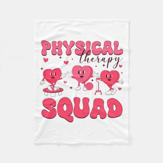Physical Therapy Squad Valentines Day Pt Pta Vale  フリースブランケット (正面)