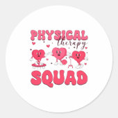 Physical Therapy Squad Valentines Day Pt Pta Vale  ラウンドシール (正面)