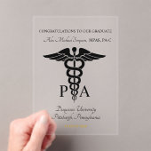Physician Assistant Acrylic Graduate Announcement アクリル招待状 (インサイチュ (ポータブル))