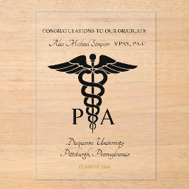 Physician Assistant Acrylic Graduate Announcement アクリル招待状