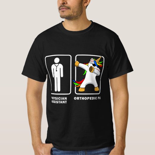 Physician Assistant Orthopedic PA Dabbing Unicorn  Tシャツ (正面)