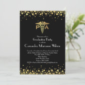 Physician Assistant PA Graduation Black Gold 招待状 (スタンド正面)
