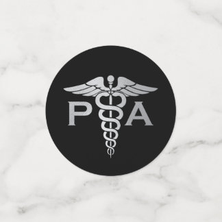 Physician Assistant PA Graduation Black Silver コンフェッティ