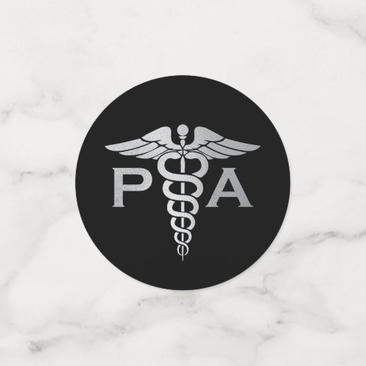 Physician Assistant PA Graduation Black Silver コンフェッティ (スモール正面)