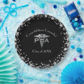 Physician Assistant PA Graduation Black Silver ペーパープレート (パーティー)