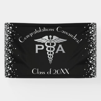 Physician Assistant PA Graduation Black Silver 横断幕