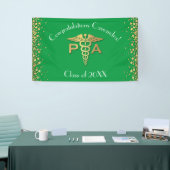 Physician Assistant PA Graduation Green Gold 横断幕 (トレードショー)