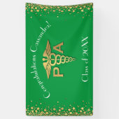 Physician Assistant PA Graduation Green Gold 横断幕 (縦)