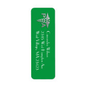 Physician Assistant PA Graduation Green Silver ラベル (正面)