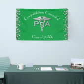 Physician Assistant PA Graduation Green Silver 横断幕 (トレードショー)