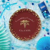 Physician Assistant PA Graduation Maroon Gold ペーパープレート (パーティー)