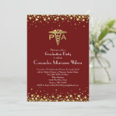 Physician Assistant PA Graduation Maroon Gold 招待状 (スタンド正面)