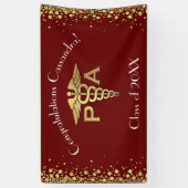 Physician Assistant PA Graduation Maroon Gold 横断幕 (縦)