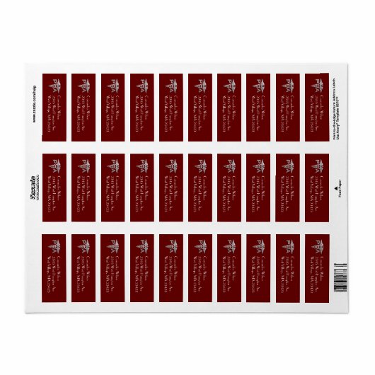 Physician Assistant PA Graduation Maroon Silver ラベル (フルシート)