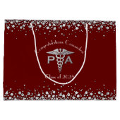 Physician Assistant PA Graduation Maroon Silver ラージペーパーバッグ (裏面)