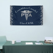 Physician Assistant PA Graduation Navy Blue Silver 横断幕 (トレードショー)