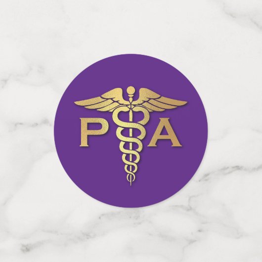 Physician Assistant PA Graduation Purple Gold コンフェッティ (スモール正面)
