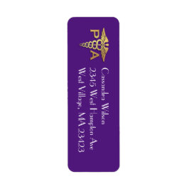 Physician Assistant PA Graduation Purple Gold ラベル