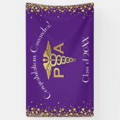 Physician Assistant PA Graduation Purple Gold 横断幕 (縦)