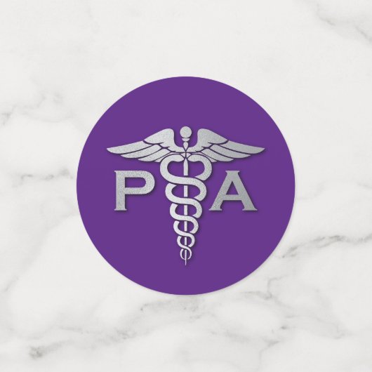 Physician Assistant PA Graduation Purple Silver コンフェッティ (スモール正面)
