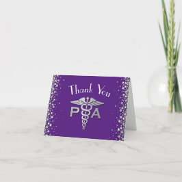 Physician Assistant PA Graduation Purple Silver サンキューカード