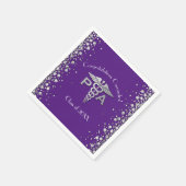 Physician Assistant PA Graduation Purple Silver スタンダードカクテルナプキン (角)