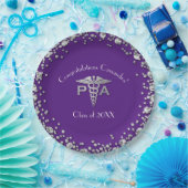Physician Assistant PA Graduation Purple Silver ペーパープレート (パーティー)