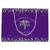 Physician Assistant PA Graduation Purple Silver ラージペーパーバッグ (裏面)