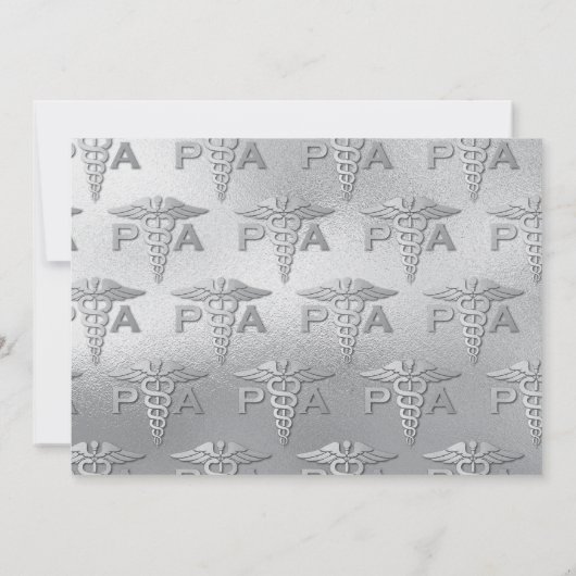 Physician Assistant PA Graduation Purple Silver 招待状 (裏面)