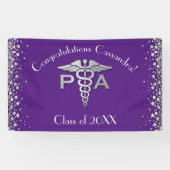 Physician Assistant PA Graduation Purple Silver 横断幕 (横)
