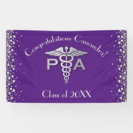Physician Assistant PA Graduation Purple Silver 横断幕