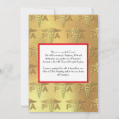 Physician Assistant PA Graduation Red Gold 招待状 (裏面)