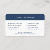 Physician Medical Clinic Minimalist Navy Blue 名刺 (裏面)