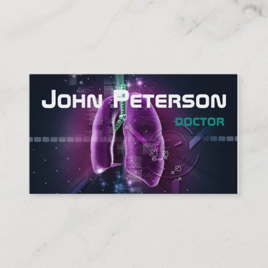 Physician Pulmonologist Therapist博士のレッド・カード 名刺 (正面)