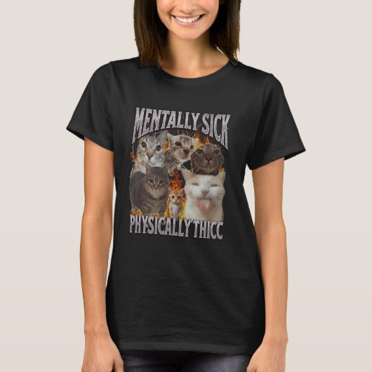 Physicic Catミームおもしろいブートレグ図 Tシャツ (正面)