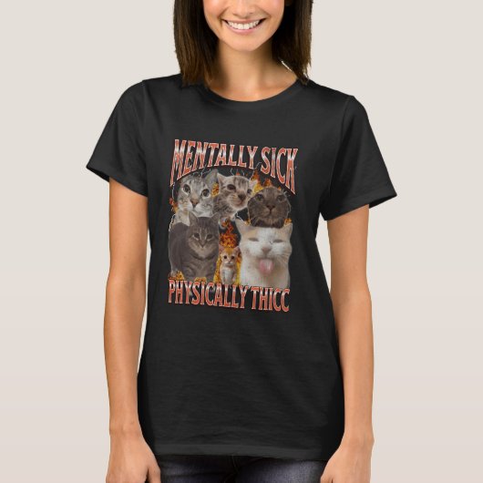 Physicic Catミームおもしろいブートレグ図 Tシャツ (正面)