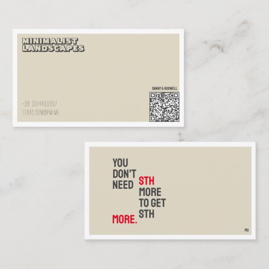 PHYSICSミニマリストの名刺 名刺 (正面/裏面)