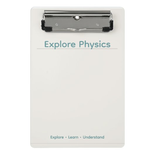 Physics Clipboard – Minimal Design| カスタムデザイン ミニクリップボード (正面)