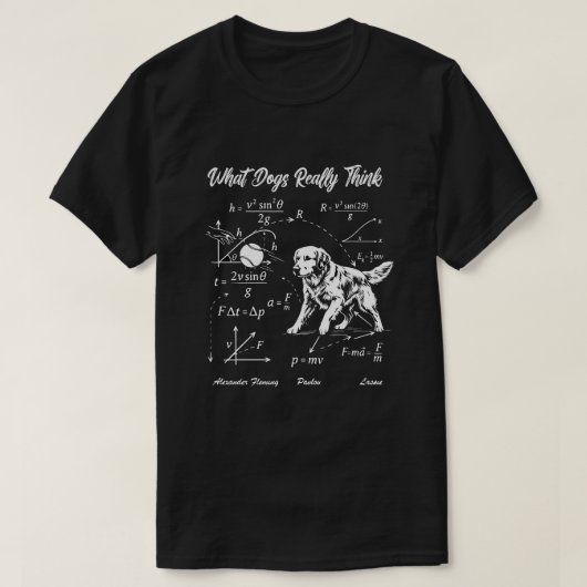 Physics Dog Golden Retriever Science Nerd Tee Tシャツ (デザイン正面)