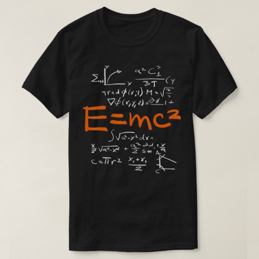 Physics E MC2 Energy Mass Equivalent Formula Math Tシャツ (デザイン正面)