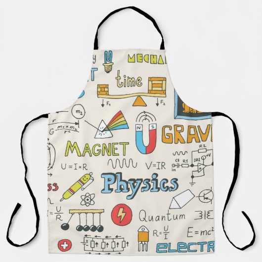 Physics. Hand drawn. Vintage illustration.  エプロン (正面)